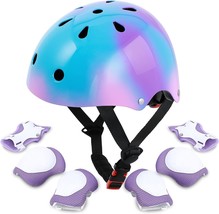 Kids Ages 3-5 To 5-8 Girls Boys Toddler Skateboard Helmet With Knee Pads... - £33.12 GBP