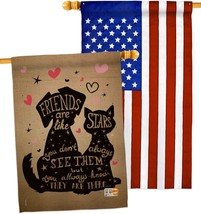 Friends Are Like Stars House Flag Pack Dog Puppy Spoiled Paw Canine Fur ... - $41.99