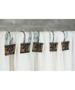Rustic Lace Scroll Cross On Faux Wood Grain Bathroom Shower Curtain Hook... - $42.36 CAD