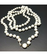 Vintage West Germany Beaded Necklace White Long - $645.85 MXN