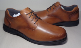 Nunn Bush Size 10 Wide KORE PRO PLAIN TOE Cognac Leather Oxfords New Men... - $137.61