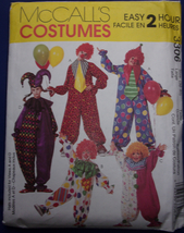 McCall’s Misses’ Men’s Clown Costumes Size 38-40 #3306 Uncut - £4.77 GBP