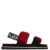 Pajar Canada Mara Strap Plaid Faux Fur Slingback Slippers Lumberjack- Size 10 - £24.36 GBP