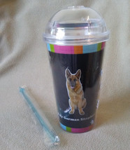 Dog Lovers Cup German Shepherd Double Wall Insulated With Straw New - £8.78 GBP