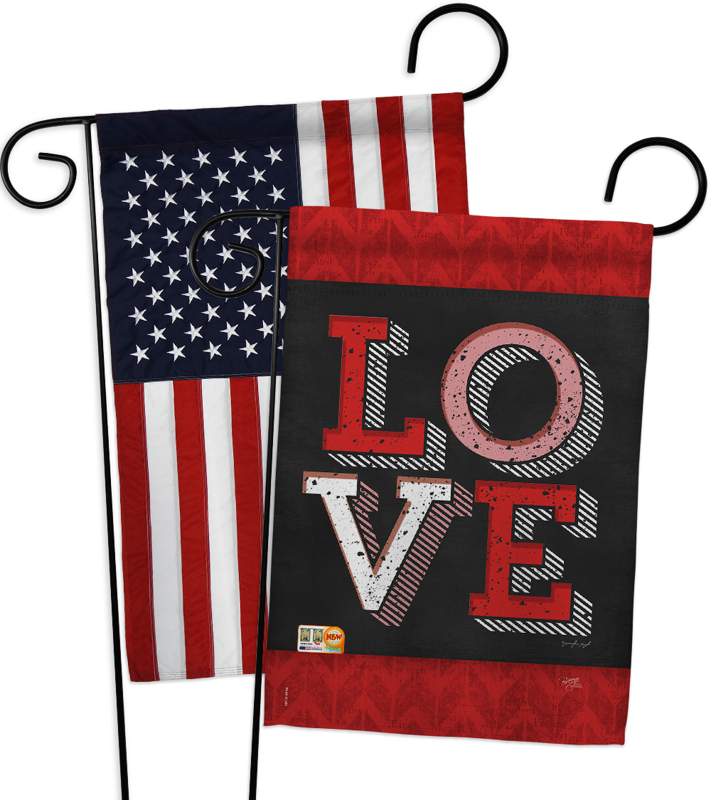 Red Love - Impressions Decorative USA - Applique Garden Flags Pack - GP101059-BO - £24.75 GBP