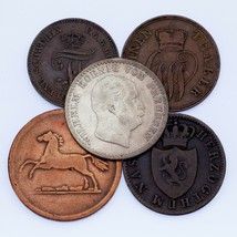 Lot of 5 German States Coins 1832 - 1872 VF - XF Condition - £62.45 GBP