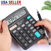 Desk Calculator 12-Digit Large Display - Office Calculators Solar Batter... - $19.99