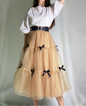 Women CHAMPAGNE Polka Dot Tutu Skirt A-line Short Puffy Holiday Tulle Skirt  image 8