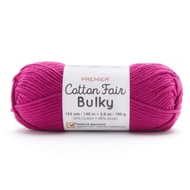 Premier Yarns Cotton Fair Bulky Yarn Solid Fuchsia - £14.22 GBP