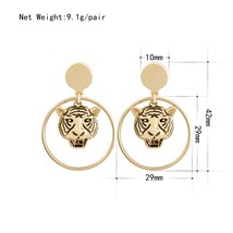 Cute Tiger and Leopard Pendant Drop Dangle Statement Earrings Modern Female Jewe - £6.97 GBP