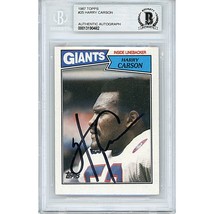 Harry Carson New York Giants Autograph 1987 Topps On-Card Auto Beckett Slab NY - $89.07