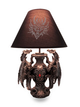 Zeckos Gothic Guardians of Light Medieval Dragons Table Lamp And Printed Shade - £79.61 GBP