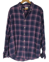 Baird McNutt 100% Linen Shirt XL Mens Murano Slim Fit Blue Pink Plaid Tartan - £43.98 GBP