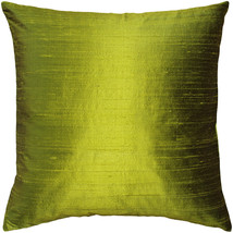 Sankara Chartreuse Green Silk Throw Pillow 20x20, Complete with Pillow Insert - £41.02 GBP