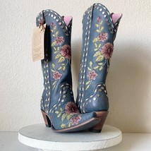 NEW Junk Gypsy Lane WILD STITCH Blue Cowgirl Western Boots 5.5 Flowers Snip Toe - £256.87 GBP