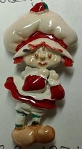  Strawberry Shortcake Enamel Brooch/Pin Thick Relief Very Unique 1981 Or... - $13.50