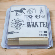 Stampin up! &quot;Wanted&quot; 8 Rubber Wood Stamps Horse Sheriff Star 2007 Crafting - £10.26 GBP