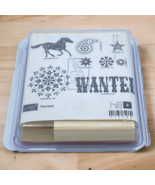 Stampin up! &quot;Wanted&quot; 8 Rubber Wood Stamps Horse Sheriff Star 2007 Crafting - £10.35 GBP