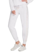 DKNY Womens Metallic Logo Joggers Size Large Color White - $42.63