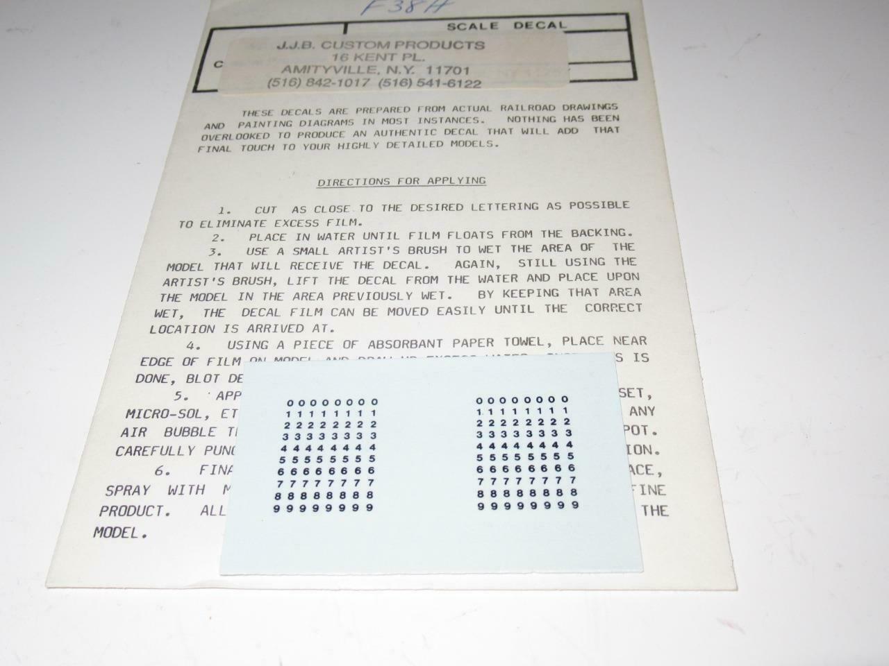 NEW HO SCALE- MIXED NUMBERS DECAL SET -#F38H- - NEW- H1 - $2.35