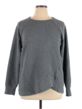 NEW CJ Banks Sweater Women&#39;s 0X 14W Gray Textured Crew Neck Christopher &amp; Banks - £14.77 GBP