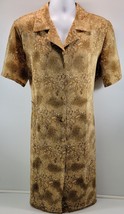 Voir Collection Brown Floral Women Polyester Button Down Rear Tie Maxi Dress XL - £11.76 GBP
