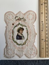 1890&#39;s VINTAGE VALENTINE Die Cut Embossed Lace Victorian scrap  Undying love - £41.11 GBP