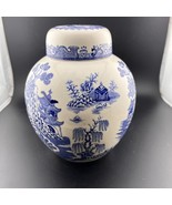 Vintage 1930&#39;S Mason’s Ironstone Ginger Jar  W/ Lid Blue White Willow Pa... - $56.10