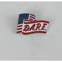 Vintage D.A.R.E. America USA Flag Lapel Hat Pin - £6.57 GBP