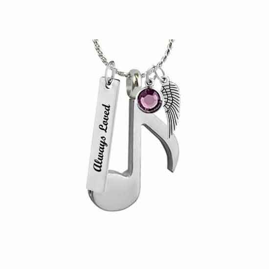 Music Note Quaver Pendant Ash Urn - Love Charms™ Option - $29.95