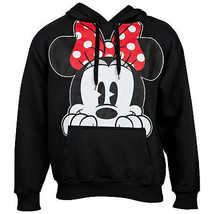 Disney Minnie Mouse Peeking Head Hoodie Black - £36.83 GBP+