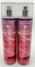 2 BATH &amp; BODY WORKS TWISTED PEPPERMINT FINE FRAGRANCE MIST BODY SPRAY 8 ... - £20.39 GBP