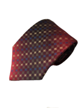 Enrico Rossini London Paris New York Red Check Tie Necktie ETY - £6.90 GBP