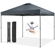 10 x 10 Feet Foldable Outdoor Instant Pop-up Canopy with Carry Bag-Gray ... - $2,877.26 MXN