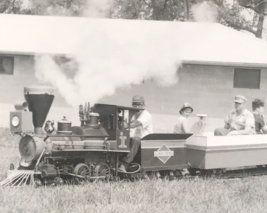 RPPC Illinois Central Railroad IC Mini Steam Locomotive Train B&amp;W Photo Postcard - £16.71 GBP