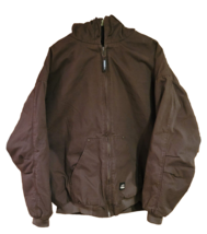 Berne 4XL Regular Men&#39;s Brown Canvas Insulated Jacket with Hood - £14.78 GBP