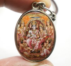 Rama Sita Laxman Bharata Shatrughna and Hanuman locket Ram Ramayana Hindu God bl - £26.65 GBP
