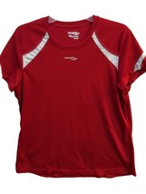 Saucony womens athletic t shirt top XL red mesh white accents - £7.93 GBP