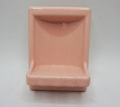 Pink Ceramic Shower Soap Dish Tray Mid Century Porcelain Bathroom Tile - £33.31 GBP