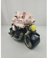1999 Clay Art Biker Hogs on Motorcycle Ceramic Cookie Jar Hand Painted 1... - £74.20 GBP