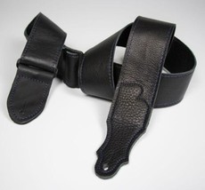 Franklin 2&quot; Deluxe 60 Leather Strap, Black/Blue Stitching - $54.99
