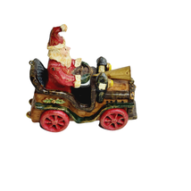 Classic Car Santa Christmas Ornament Spring Bobble Resin 3 Inch Holiday - £11.85 GBP