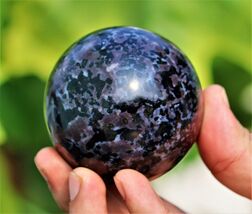 55MM Indigo Gabbro Ball Crystal Quartz Healing Energy Decor Stone Sphere... - $43.55
