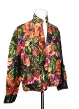 Chicos Silk Blend Floral Open Cardigan Jacket Size 1 Medium Metallic Poc... - £14.93 GBP