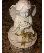 CERAMIC ROUND ANGEL TRINKET BOX - $12.47