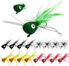 FishingPepo Fly Fishing Poppers, Topwater Fishing Lures Bass Crappie Bluegill - £14.44 GBP