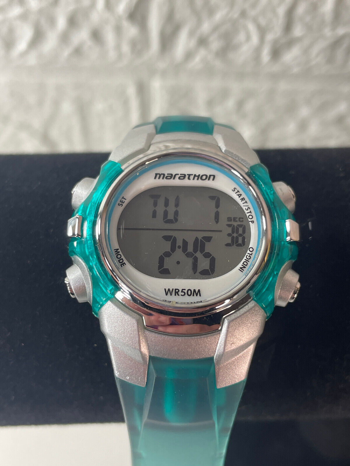 Primary image for Marathon T5K817 Sport Watch by Timex Aqua Blue Turquoise Women's Digital Watch