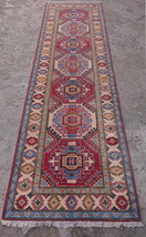 Traditional Hand Knotted Wool Caucasian Kazak 3x10 Runner Rug - £396.59 GBP