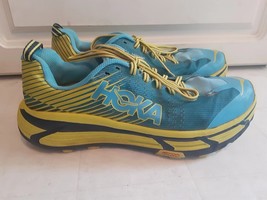 Hoka One One Women&#39;s EVO Mafate 2 Trail Shoe 7.5 Blue Yellow - $35.89