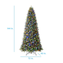 12-ft Hayden Pine Pre-lit Artificial Christmas Tree 1300 Color Change LED Lights - £662.08 GBP